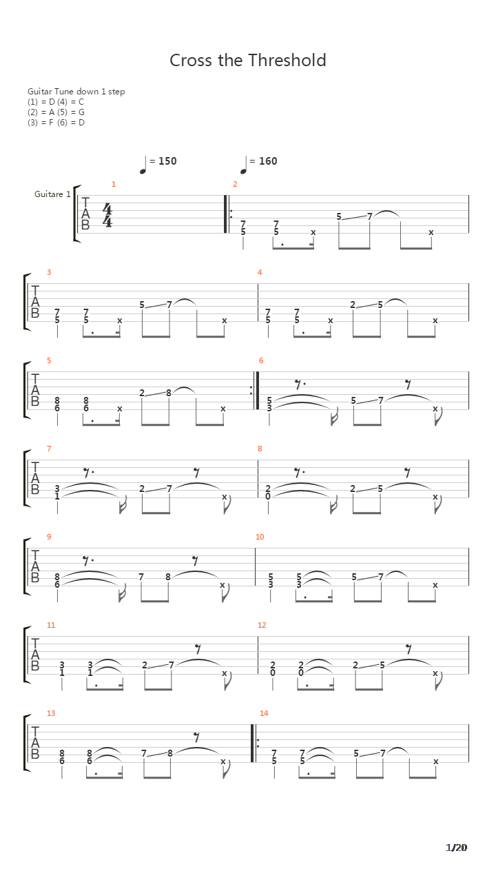 Cross The Threshold吉他谱