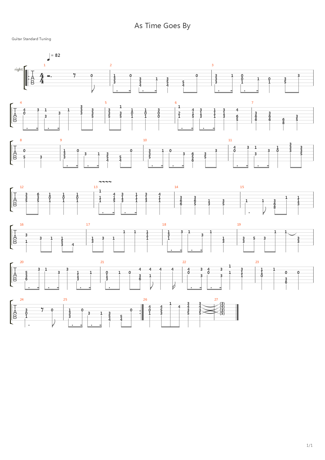 As Time Goes By吉他谱