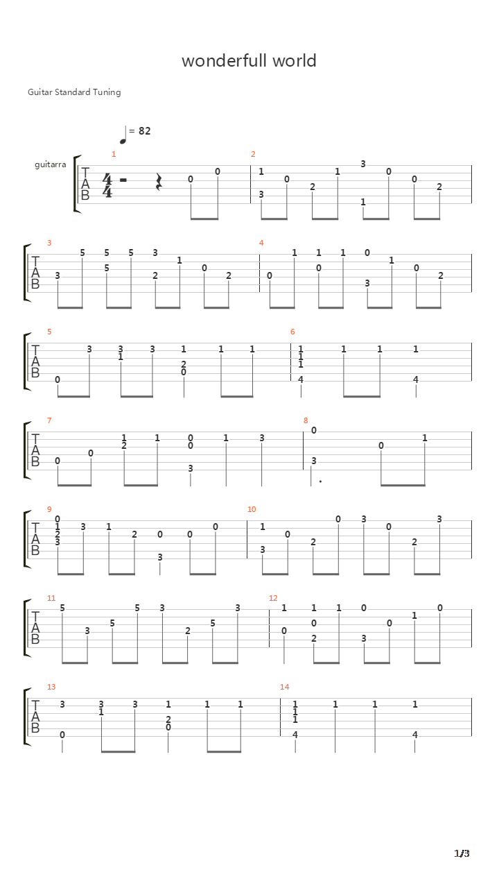 Wonderfull World吉他谱