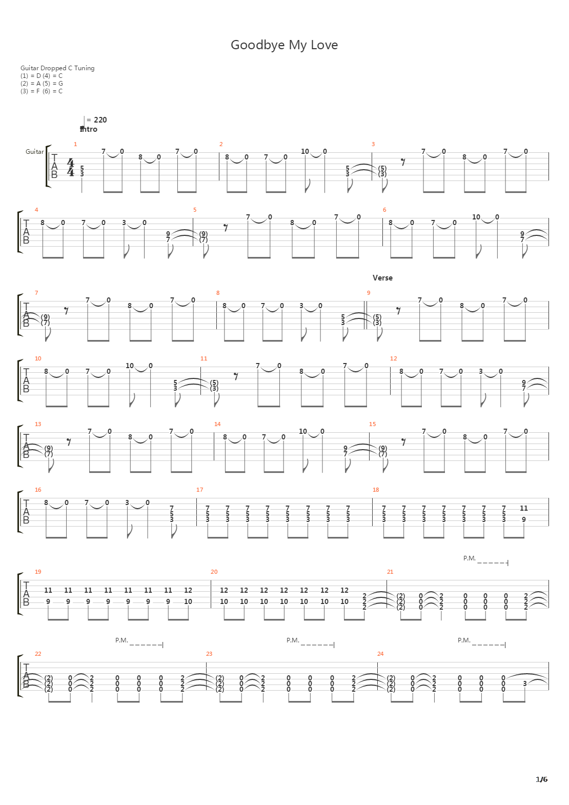 Goodbye My Love吉他谱