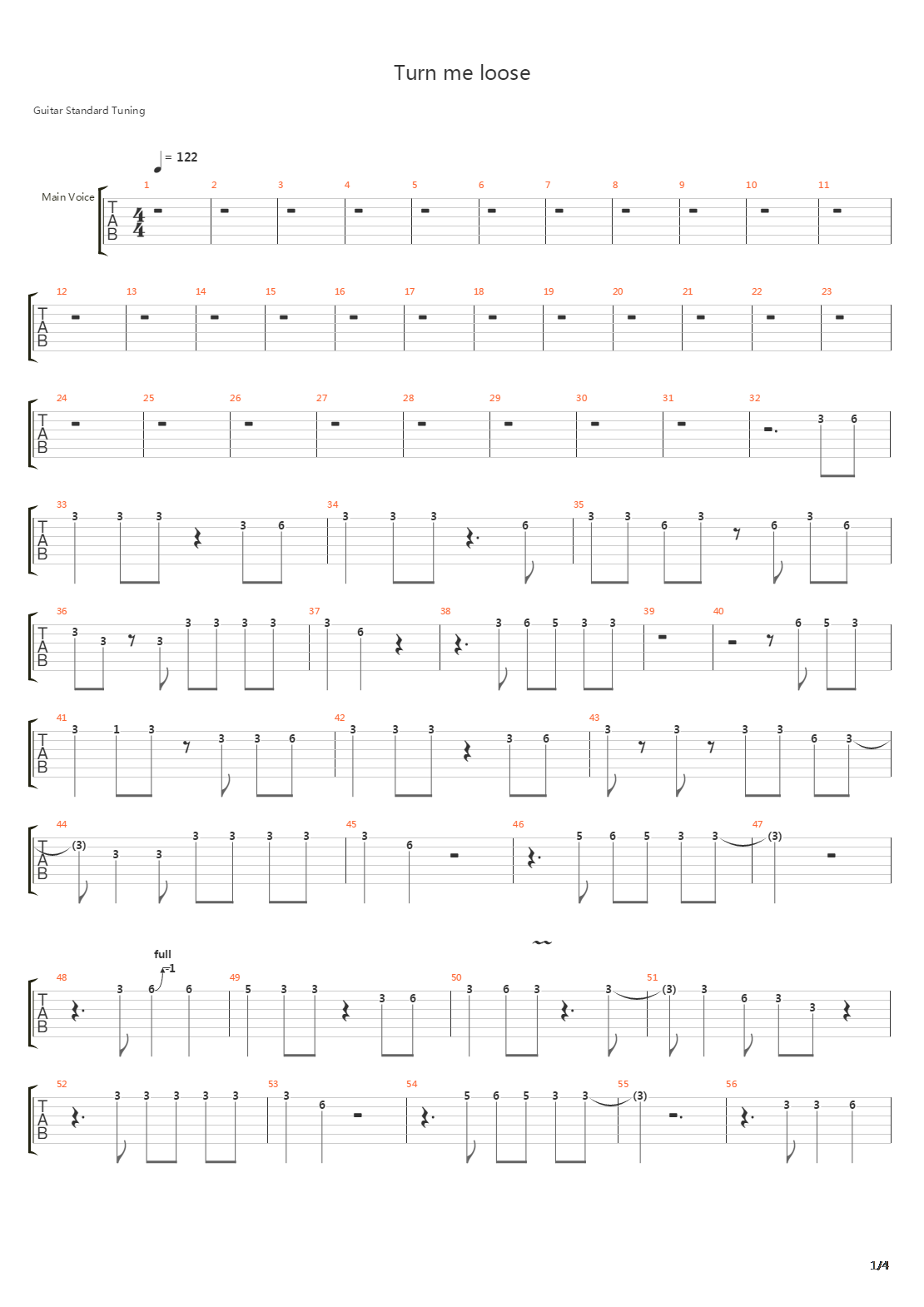 Turn Me Loose吉他谱