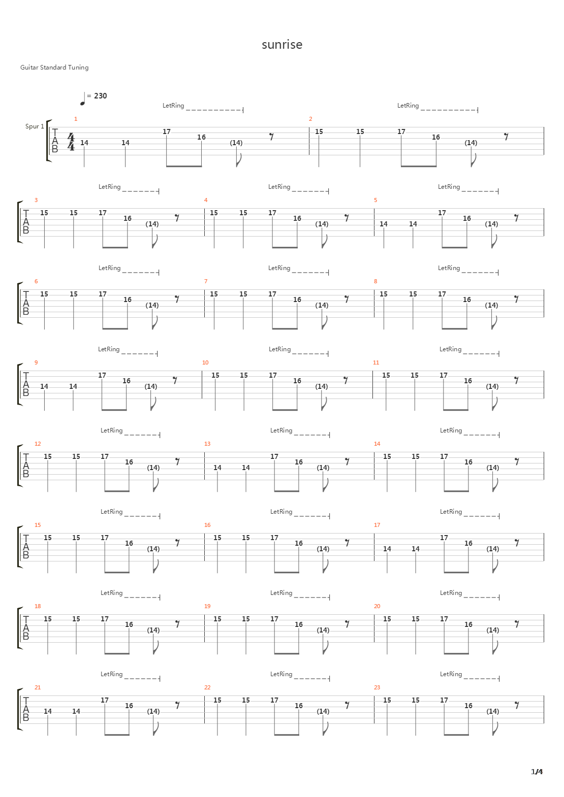 Sunrise吉他谱