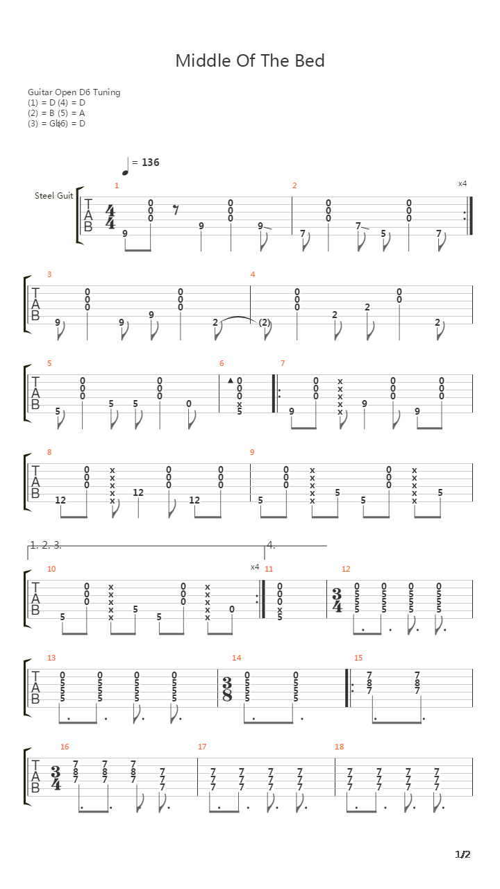 Middle Of The Bed吉他谱