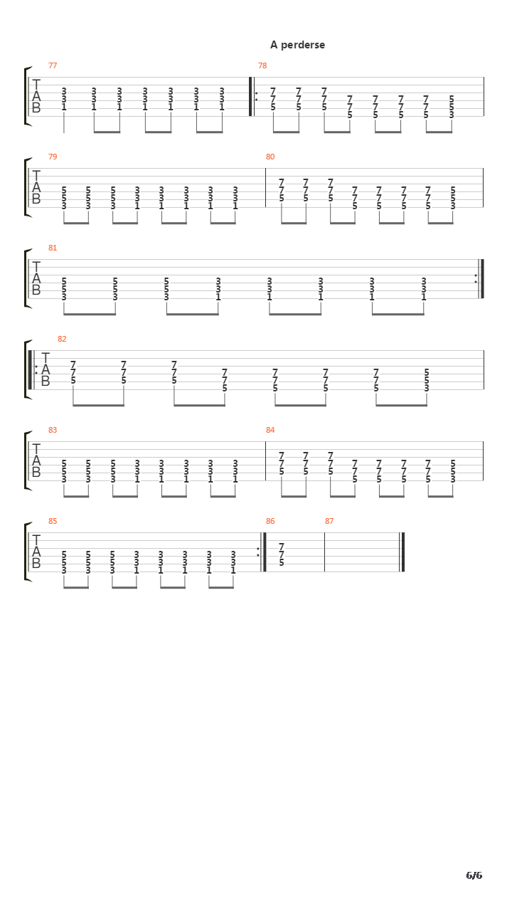 A Perderse吉他谱