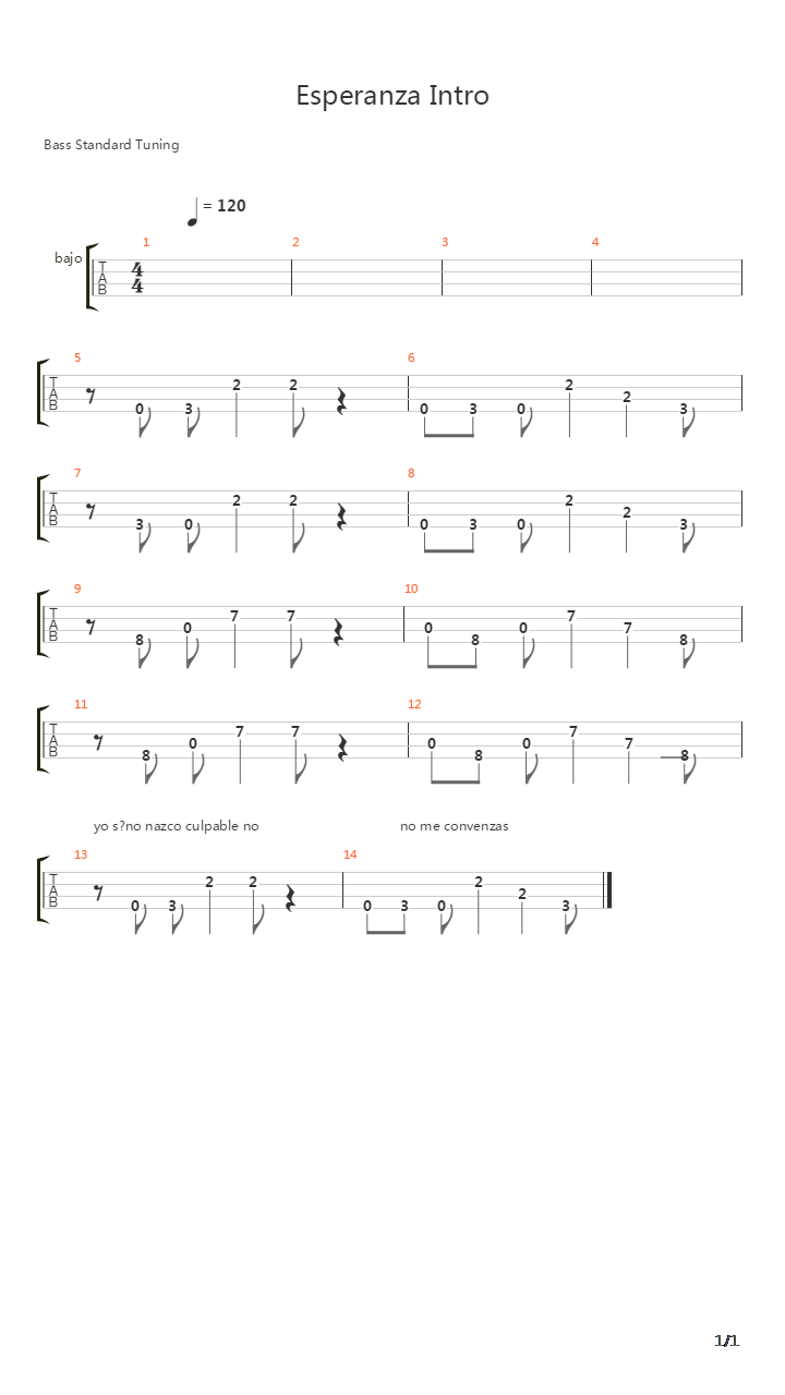Esperanza吉他谱