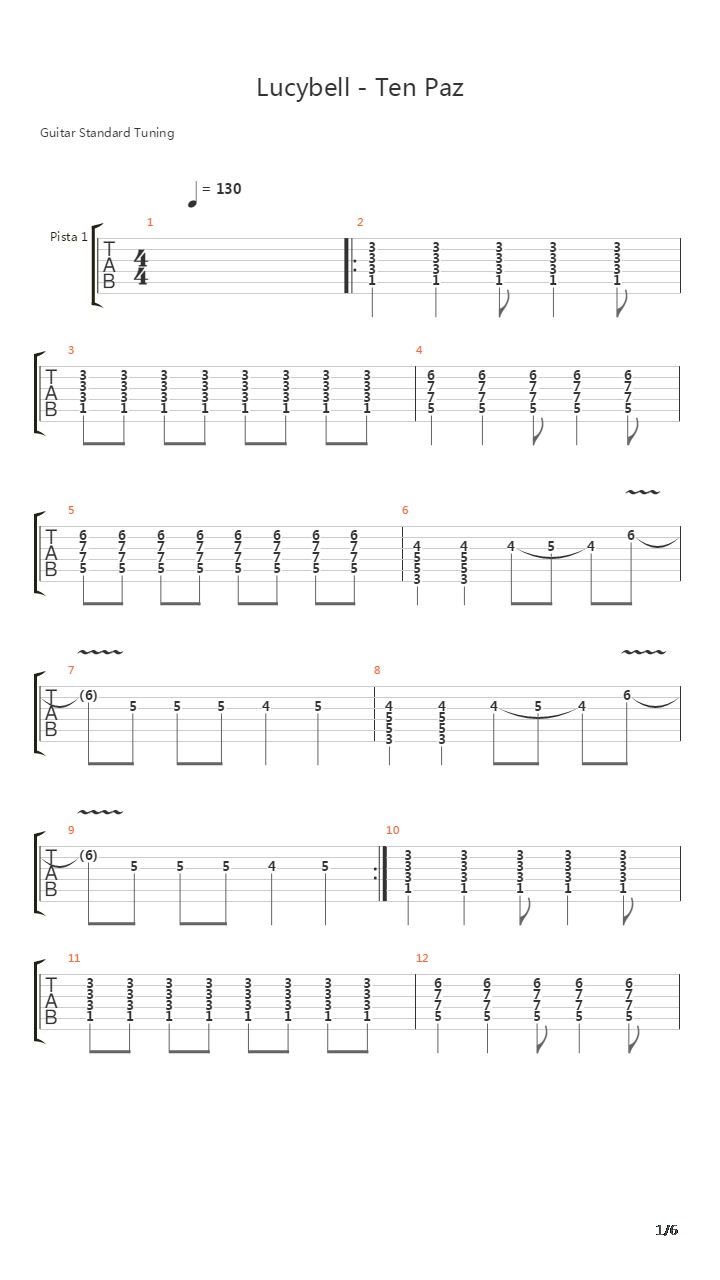 Ten Paz吉他谱