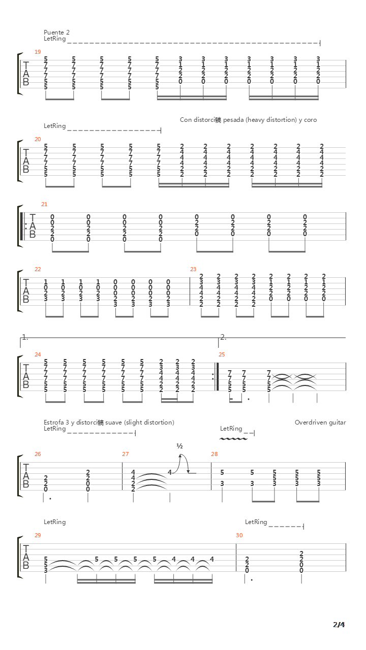 Tu Sangre吉他谱