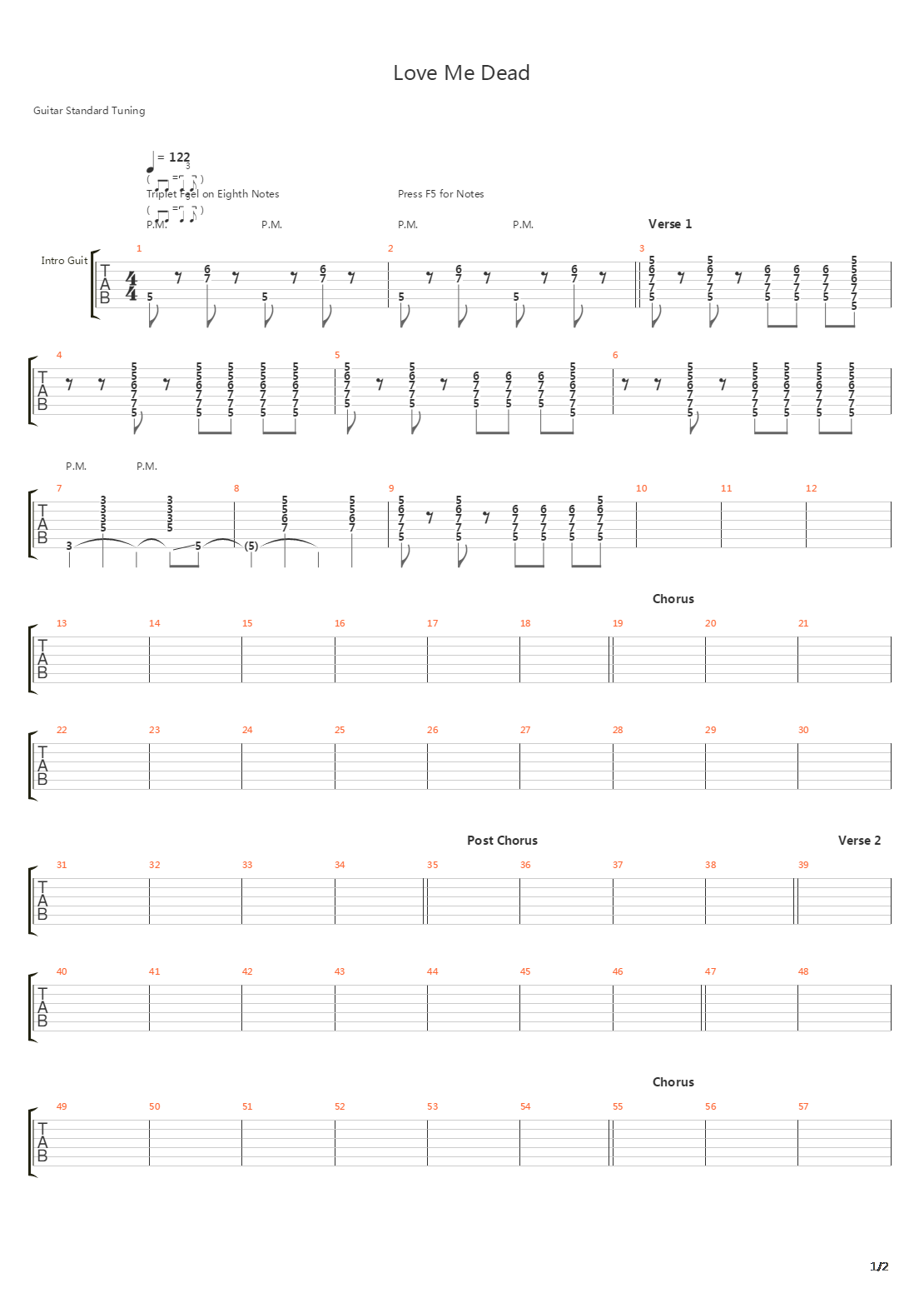 Love Me Dead吉他谱
