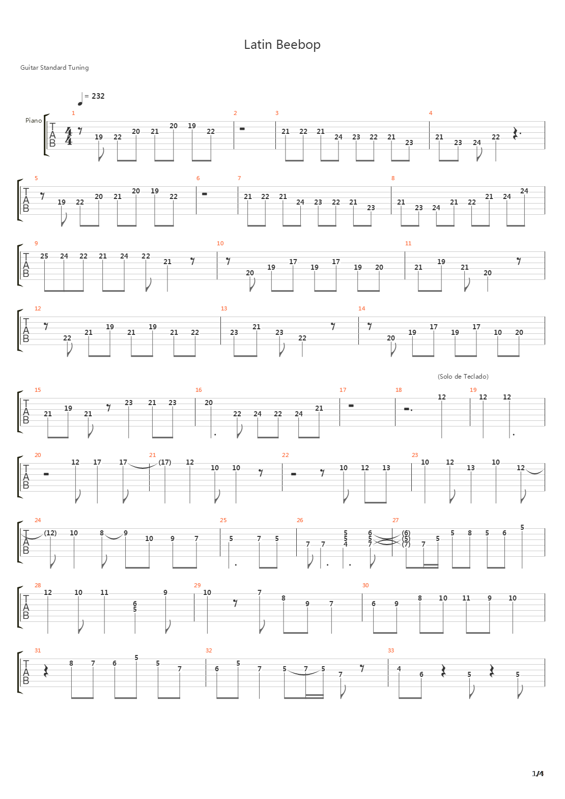 Latin Beeboop吉他谱