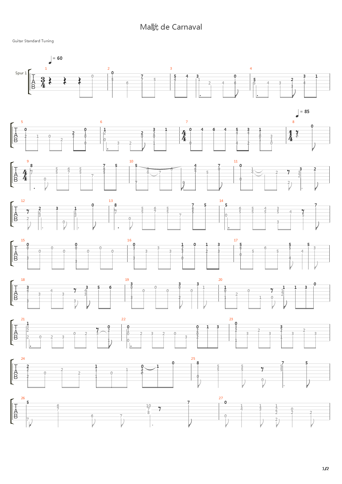 Manha De Carnaval吉他谱