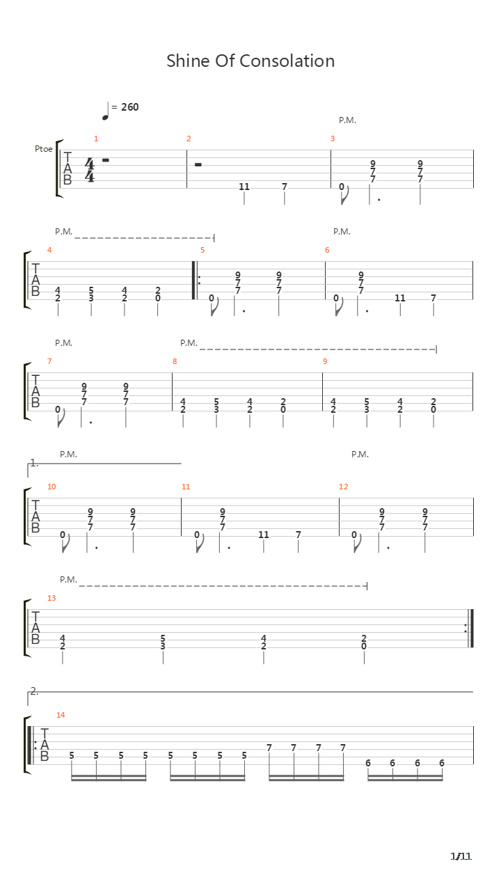 Shine Of Consolation吉他谱