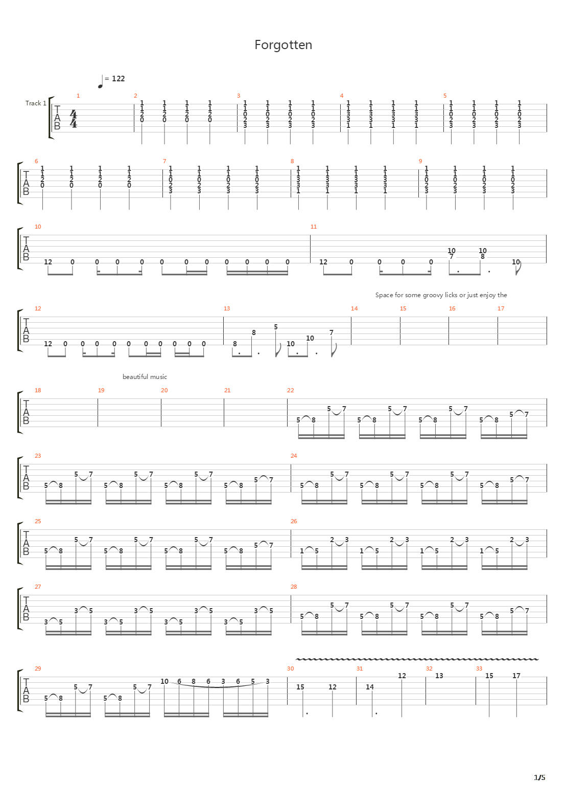 Forgotten吉他谱