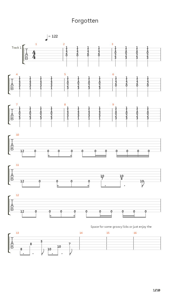 Forgotten吉他谱