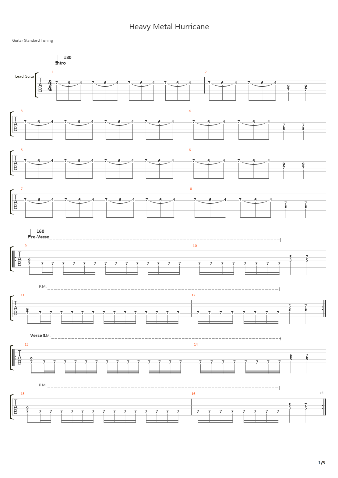 Heavy Metal Hurricane吉他谱