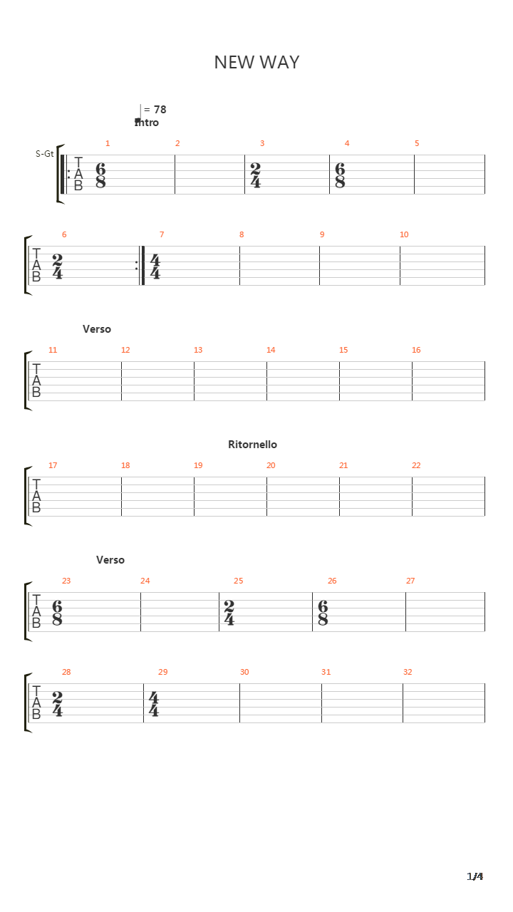 New Way吉他谱