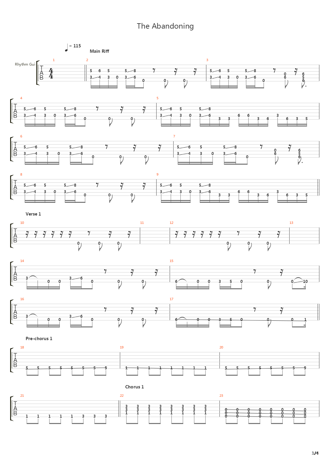 The Abandoning吉他谱