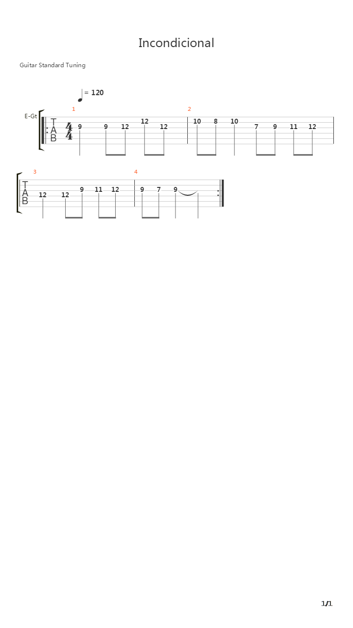 Incondicional吉他谱
