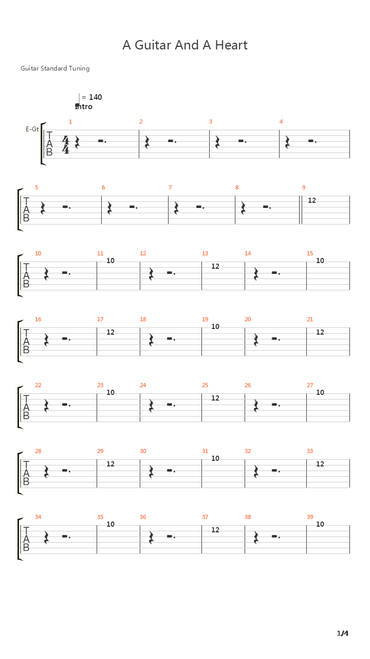 A Guitar And A Heart吉他谱