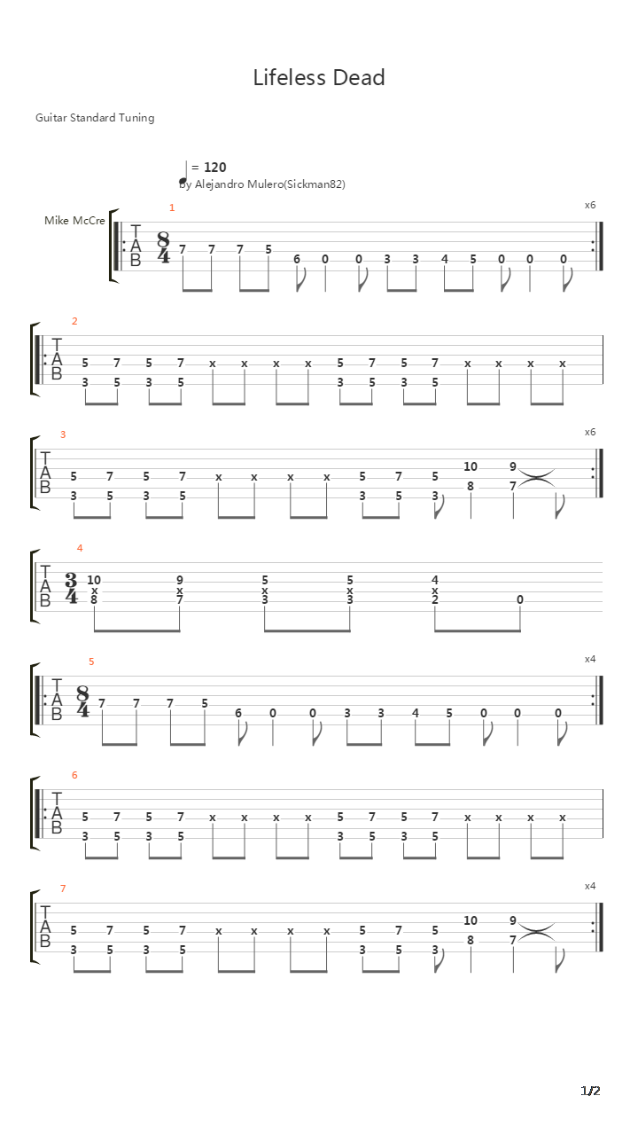 Lifeless Dead吉他谱