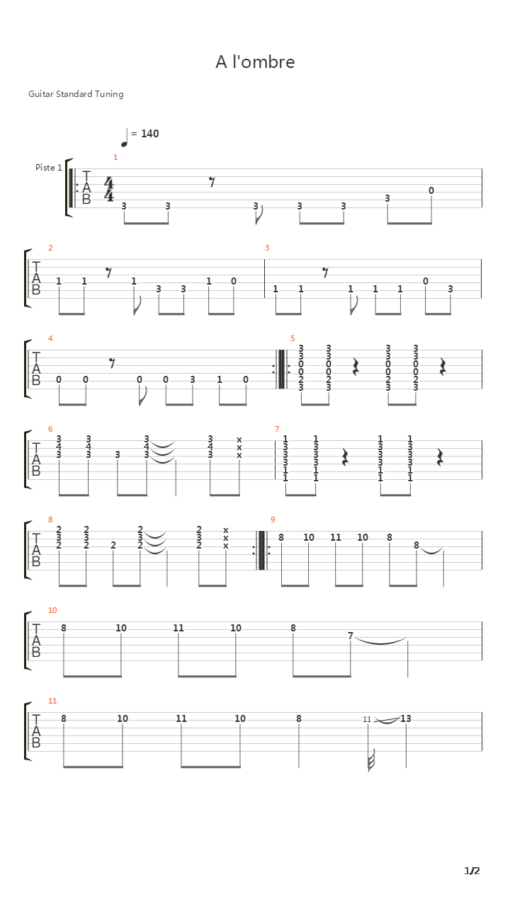 A Lombre吉他谱