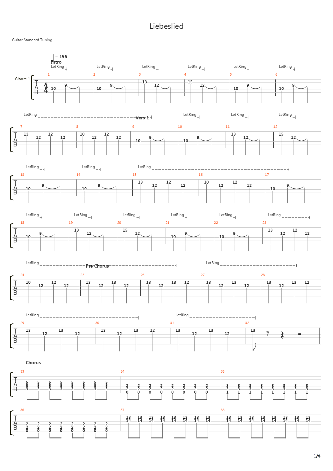 Liebeslied吉他谱