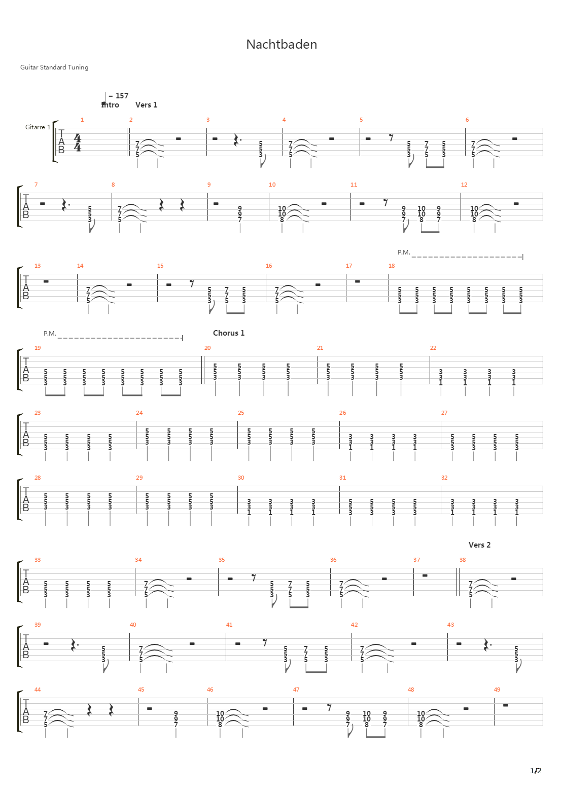 Nachtbaden吉他谱