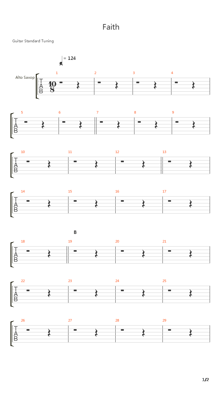 Faith吉他谱