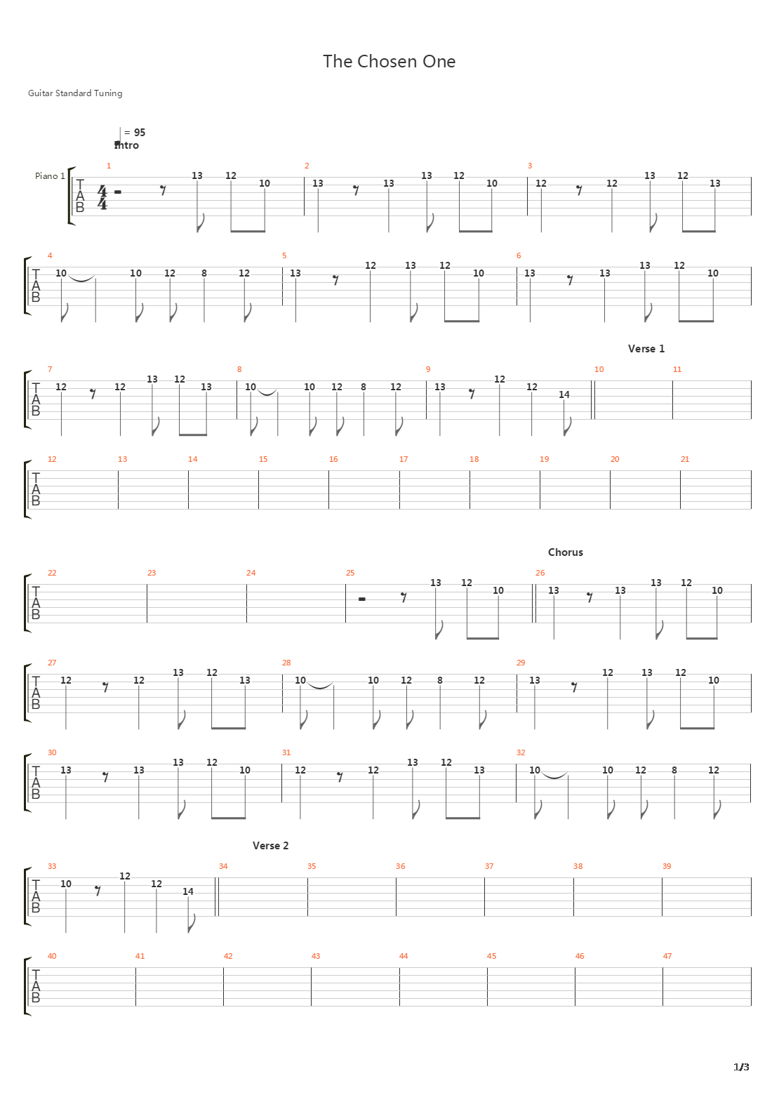 The Chosen One吉他谱