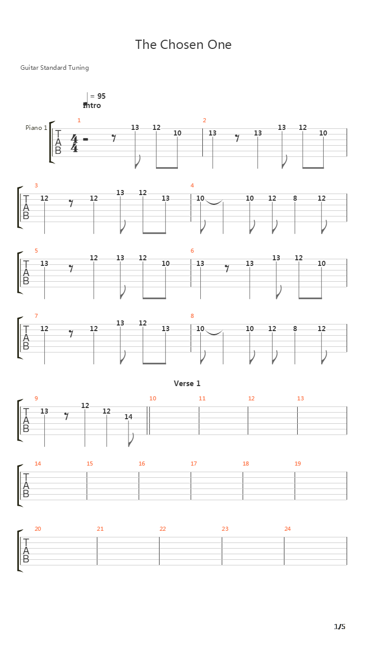 The Chosen One吉他谱