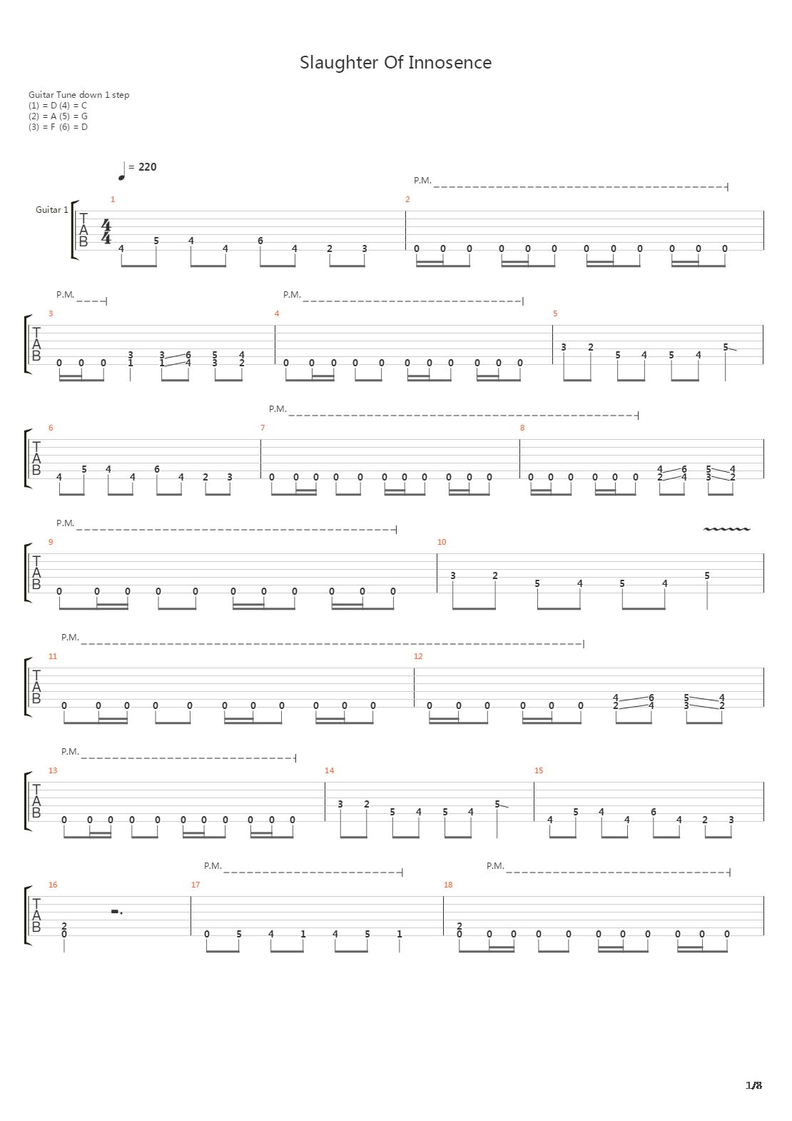 Slaughter Of Innosence吉他谱