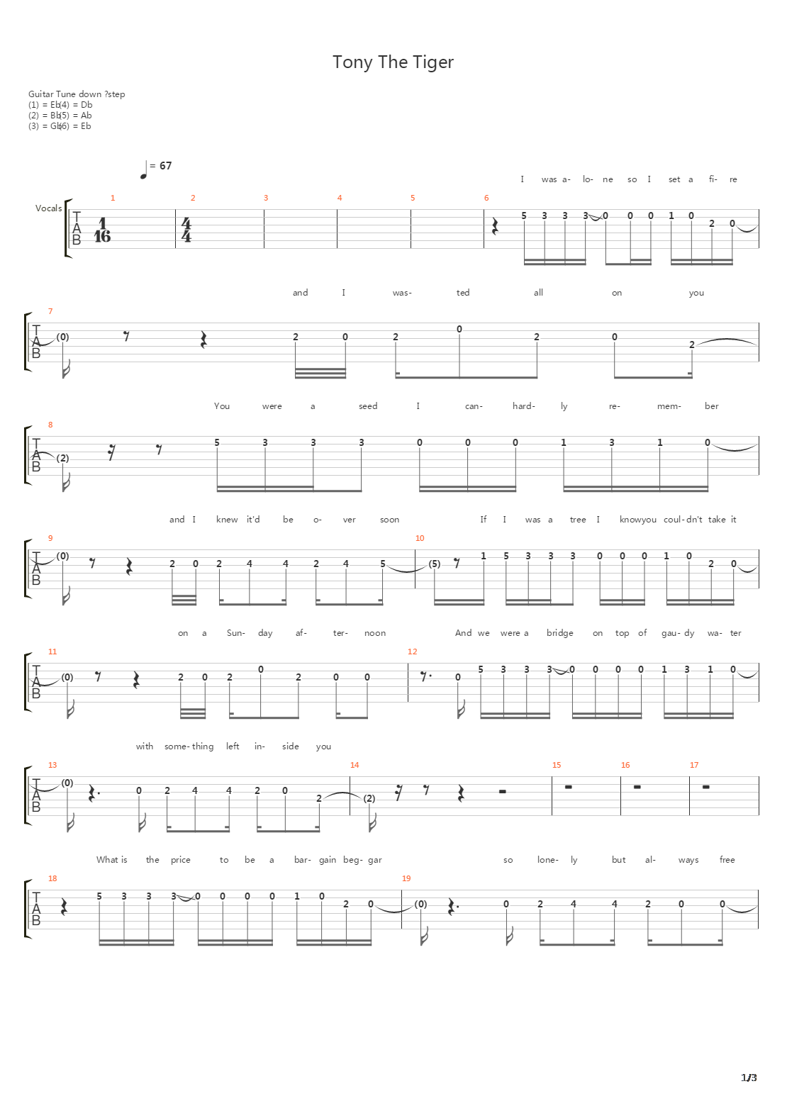 Tony The Tiger吉他谱