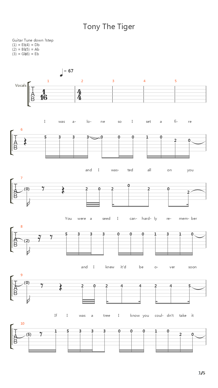 Tony The Tiger吉他谱