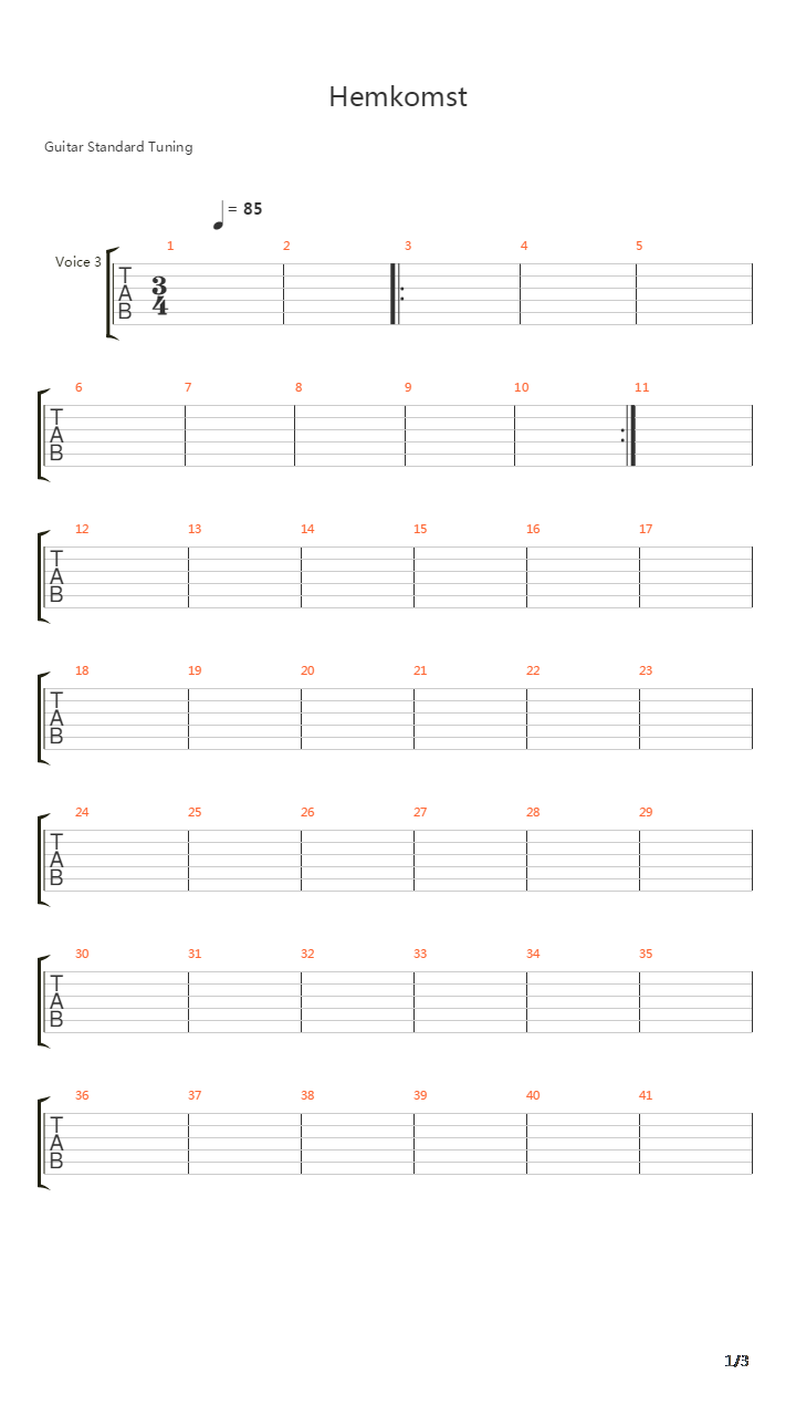 Hemkomst吉他谱