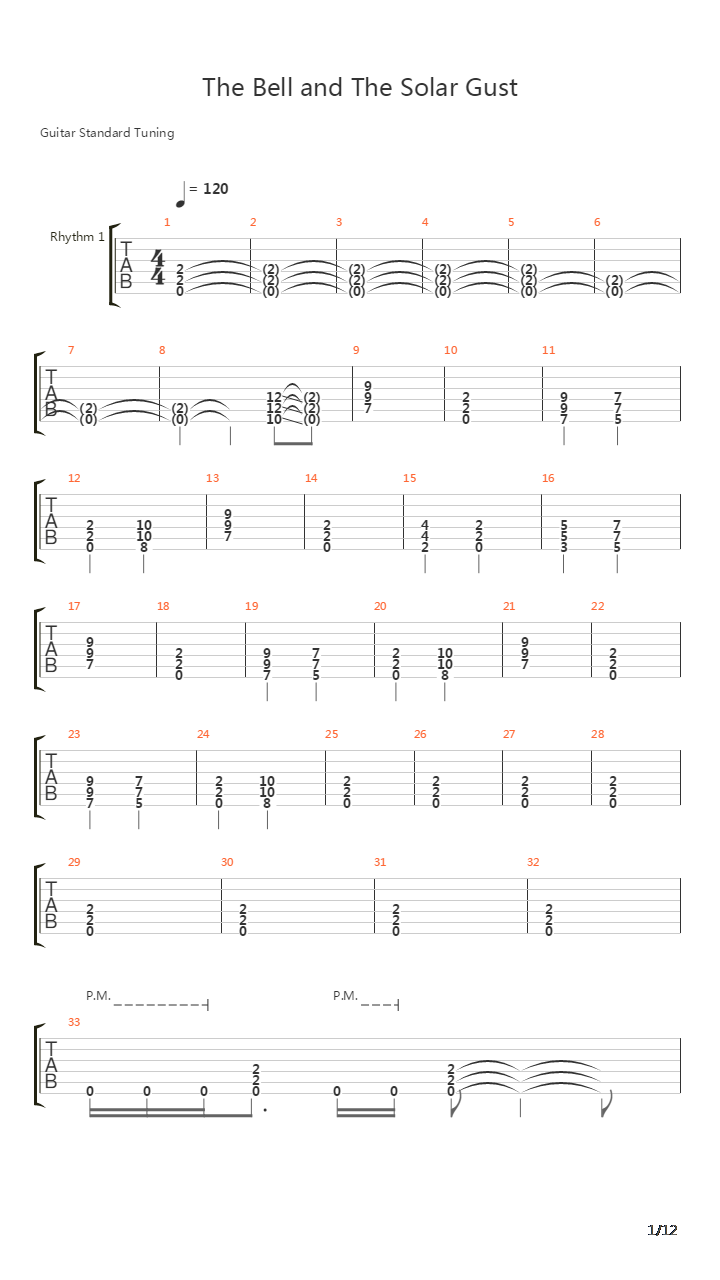 The Bell And The Solar Gust吉他谱