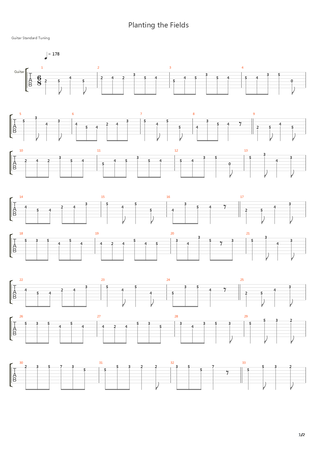 Planting The Fields吉他谱