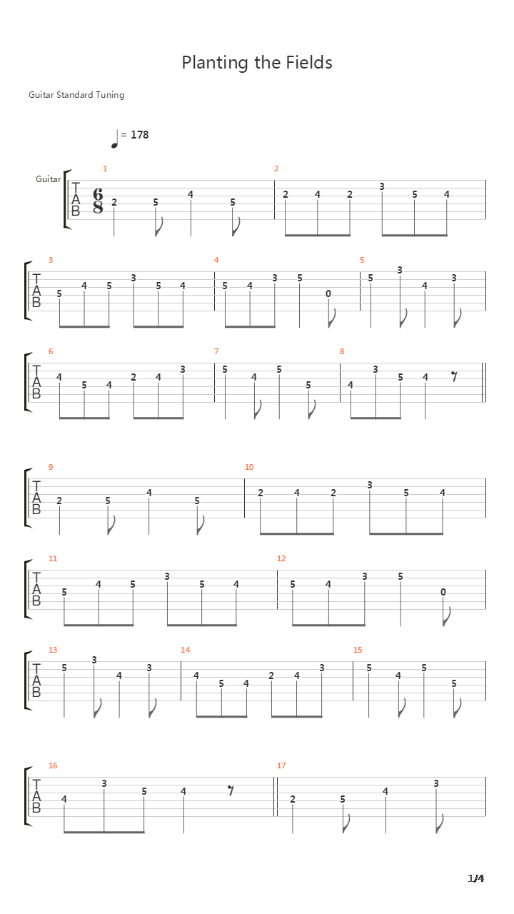 Planting The Fields吉他谱