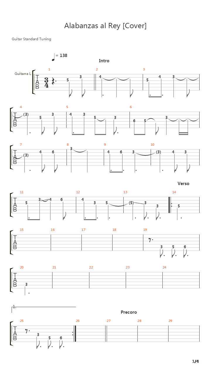 Alabanzas Al Rey吉他谱