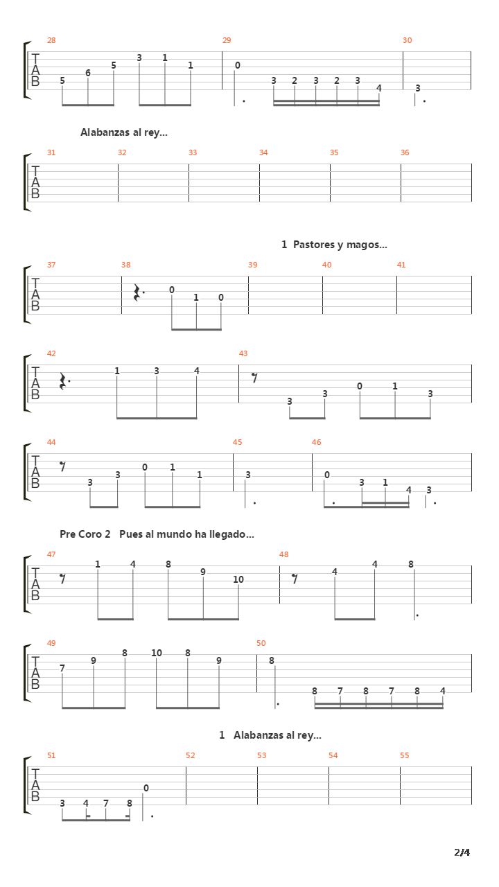 Alabanzas Al Rey吉他谱