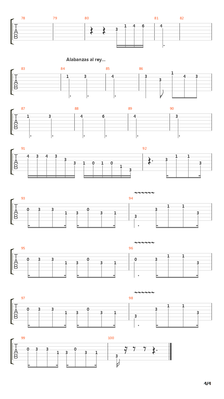 Alabanzas Al Rey吉他谱