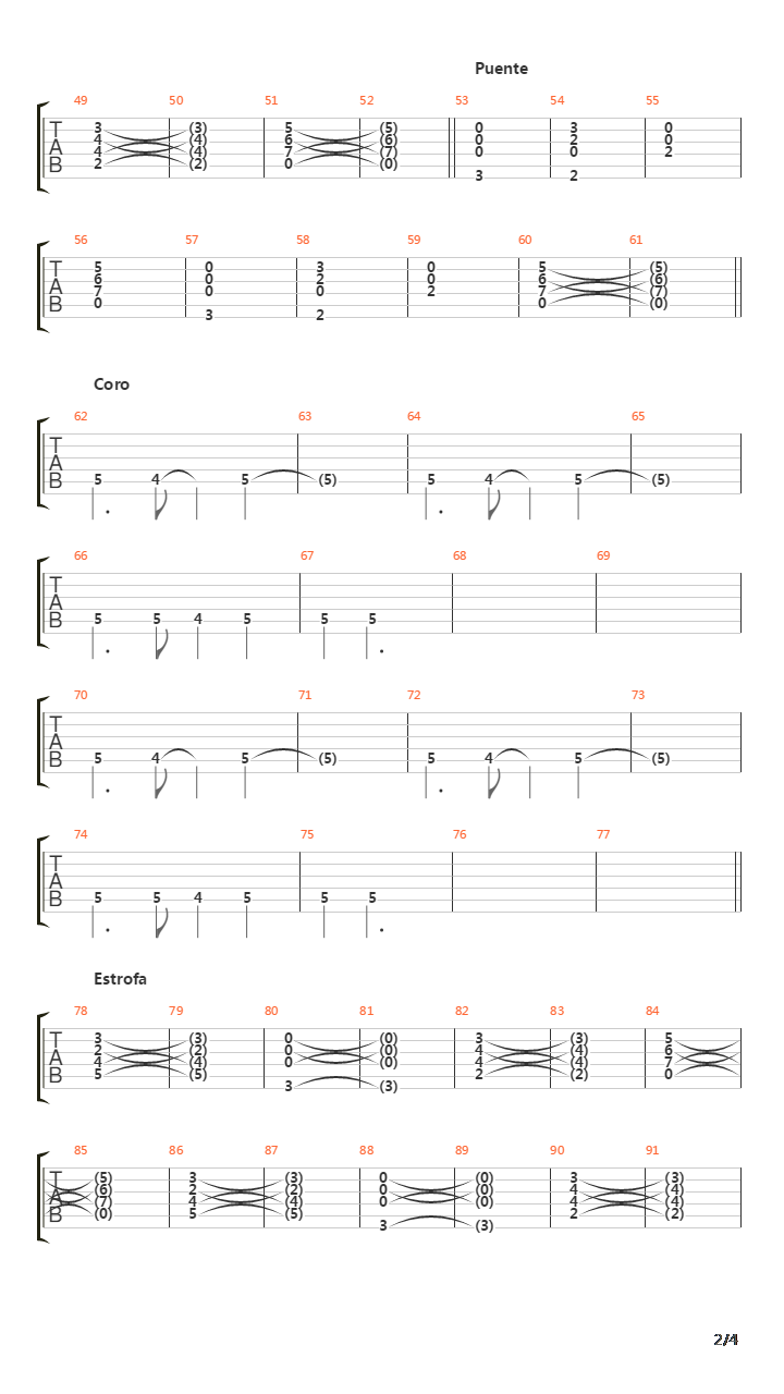 Manda Lluvia吉他谱