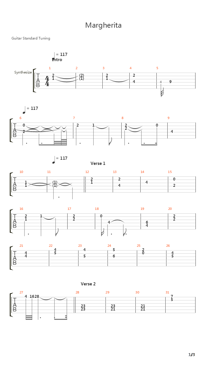 Margherita吉他谱