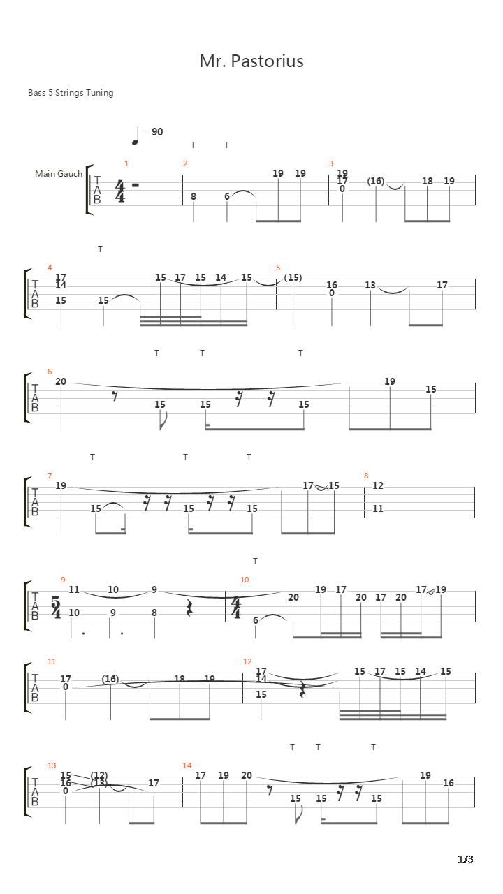 Mr Pastorius吉他谱