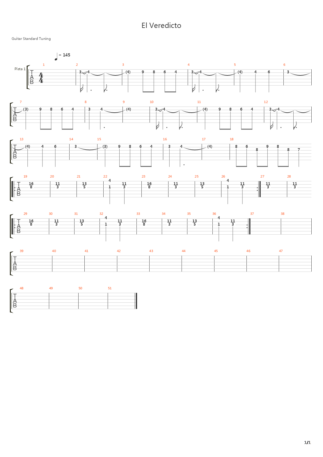 El Veredicto吉他谱