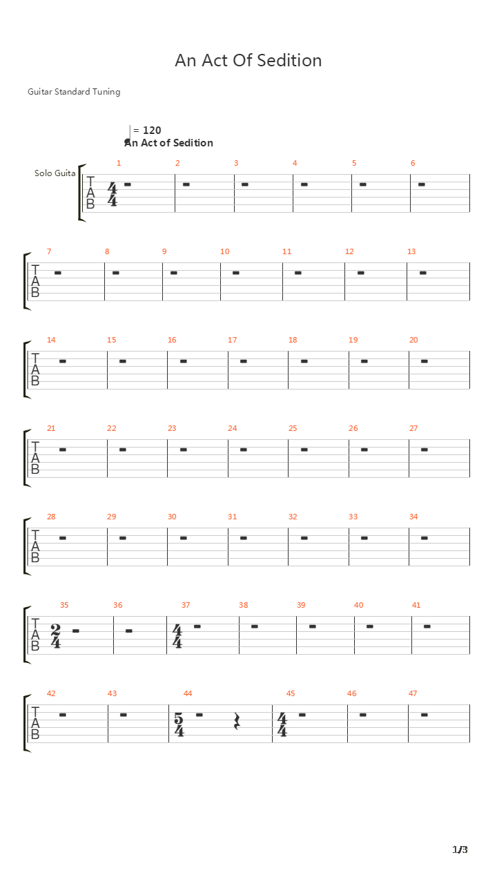 An Act Of Sedition吉他谱