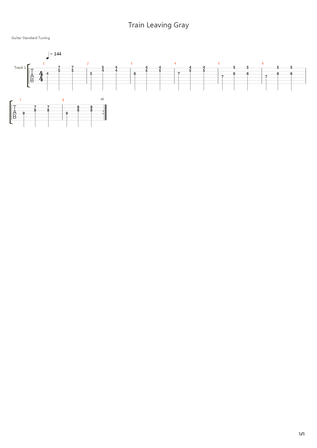 Train Leaving Gray吉他谱