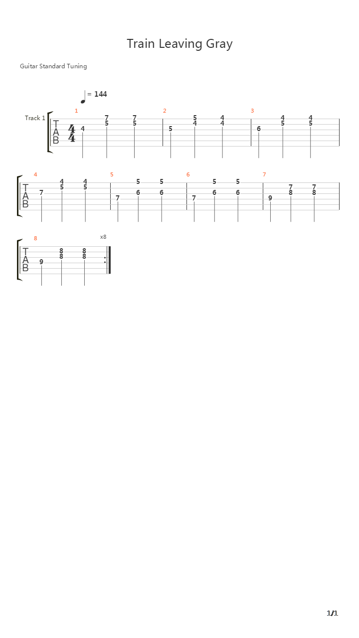 Train Leaving Gray吉他谱