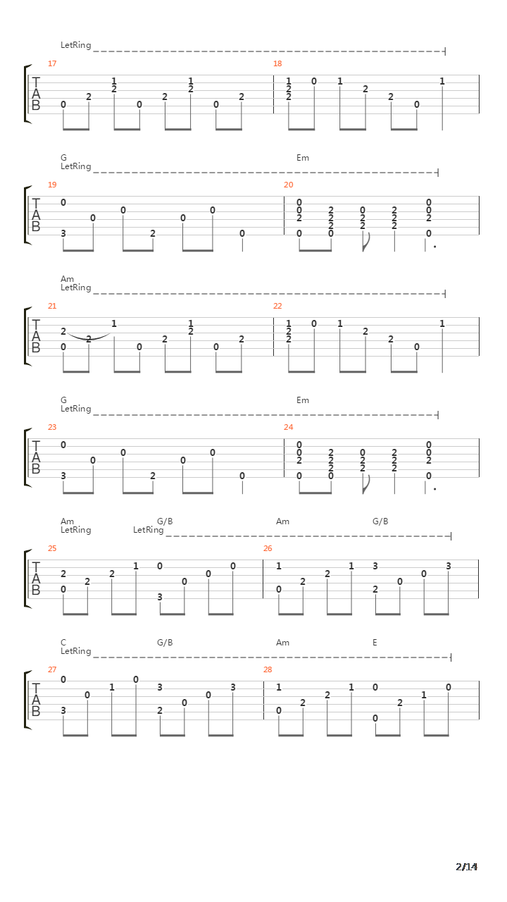 Classical Gas Acoustic吉他谱