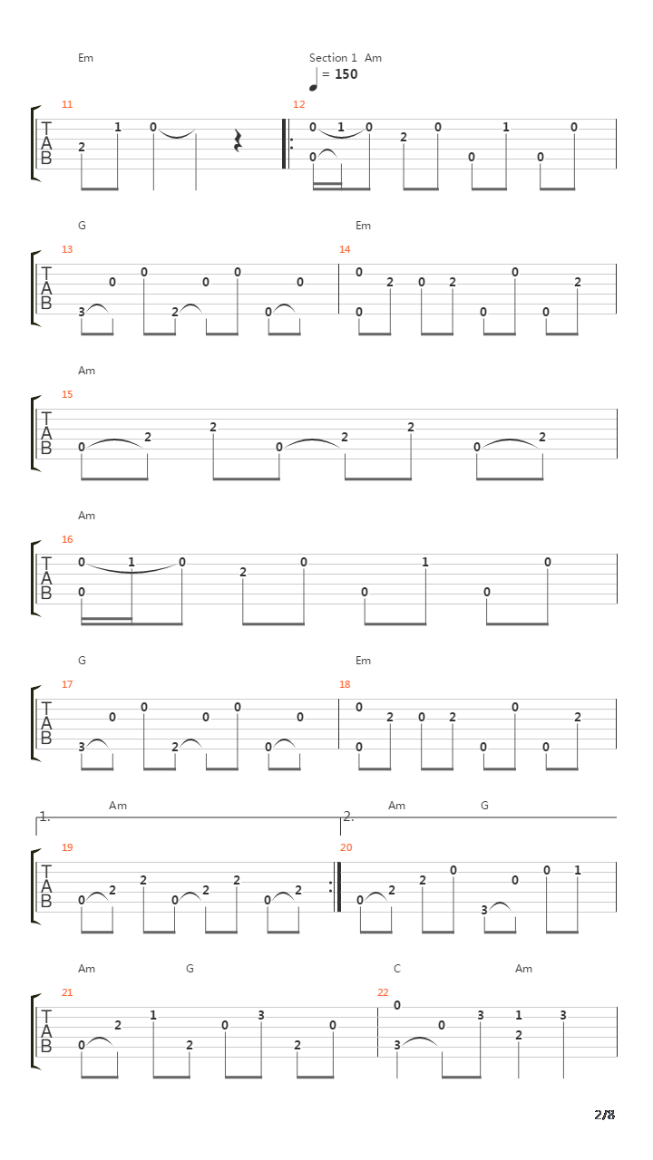 Classical Gas Acoustic吉他谱