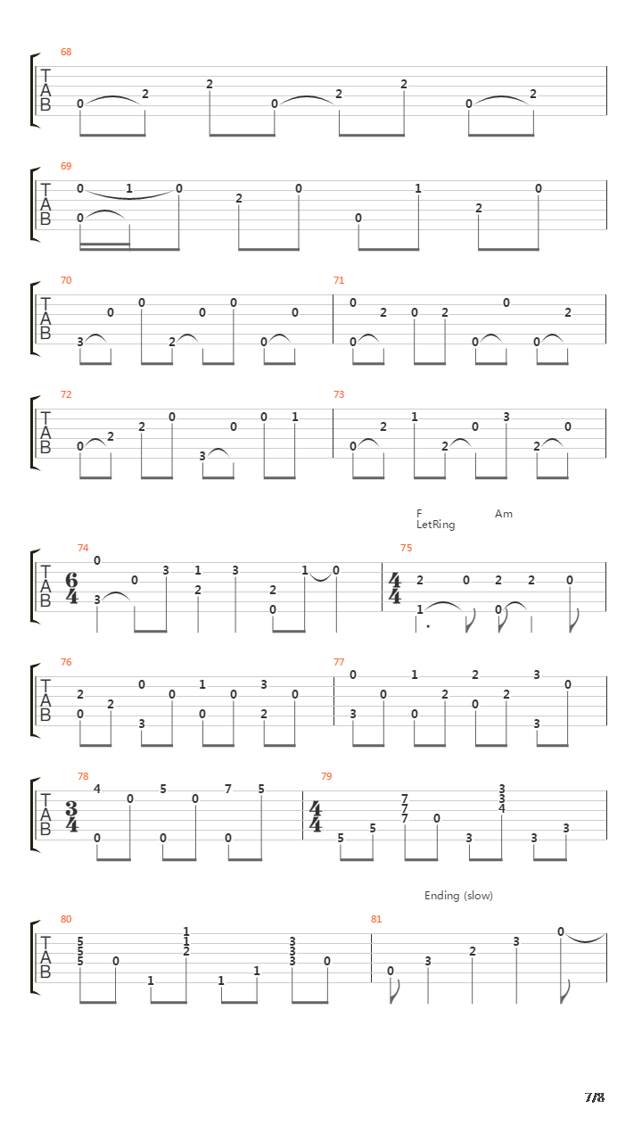 Classical Gas Acoustic吉他谱