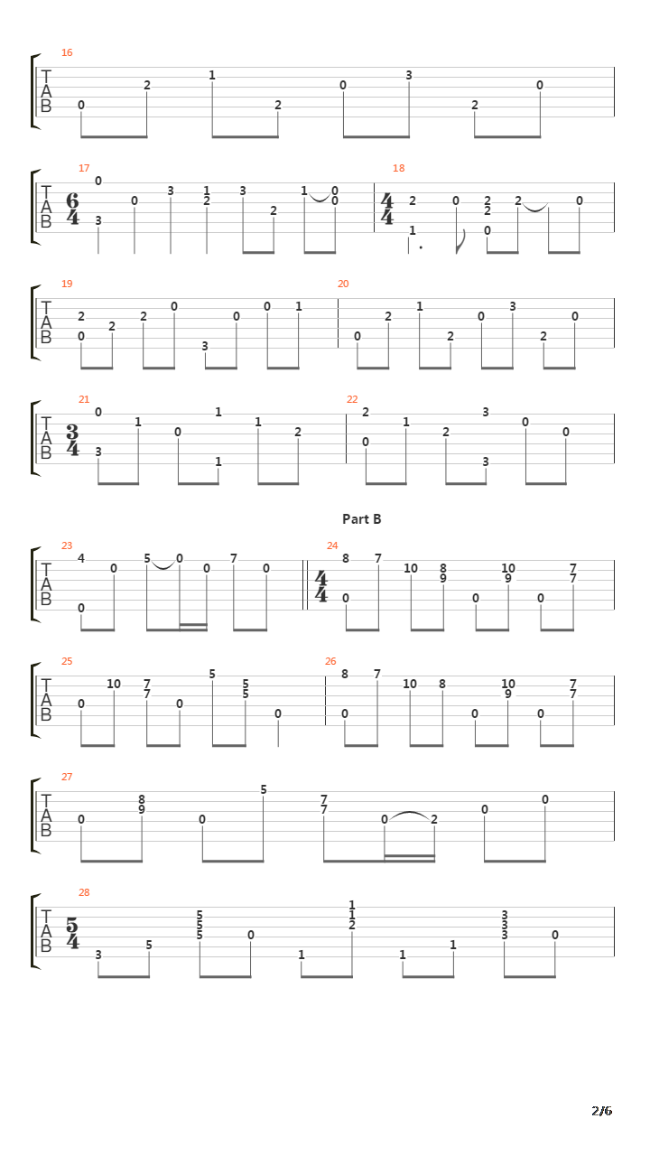 Classical Gas吉他谱